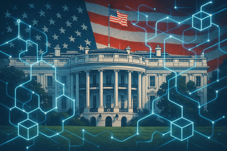 20250405_1900_White House Blockchain Fusion_simple_compose_01jr42yb2dfgmr9m75d6qzvyp7